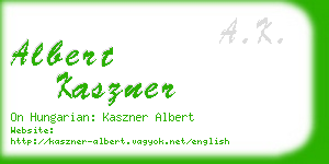 albert kaszner business card